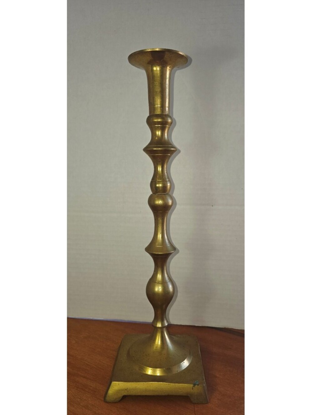 Vintage tall solid brass candlestick holder